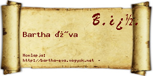 Bartha Éva névjegykártya